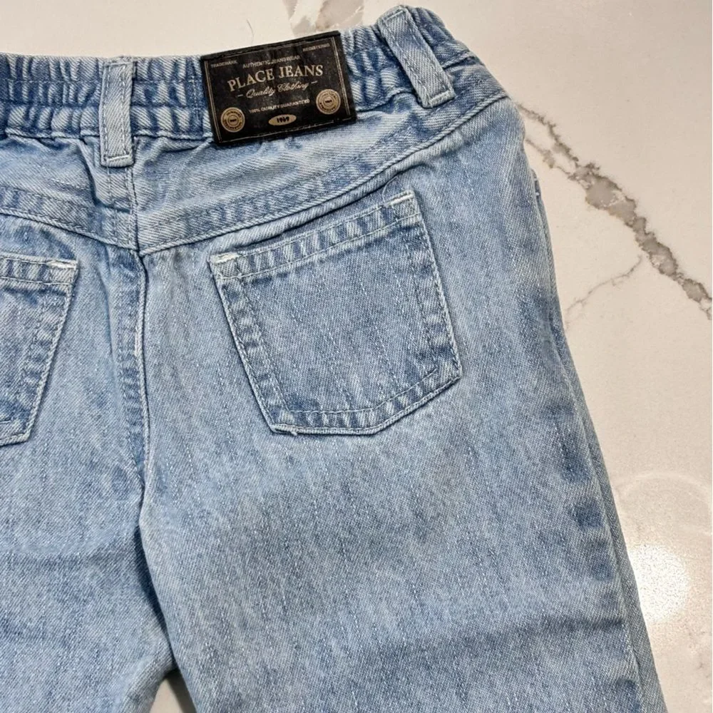 The Children’s Place Y2K 2000s Baby Girls Flare Blue Light Wash Denim Jeans 6-9M